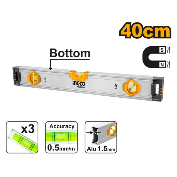 NIVEL DE ALUMINIO MAGNETICO 40 CM.