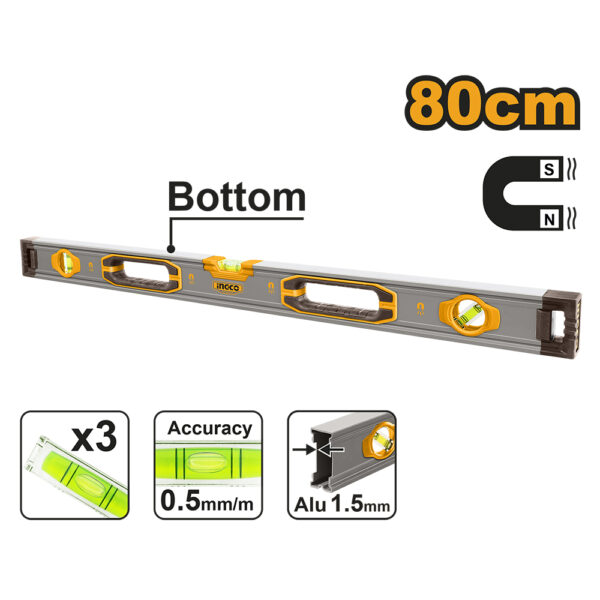 NIVEL DE ALUMINIO MAGNETICO 80 CM.