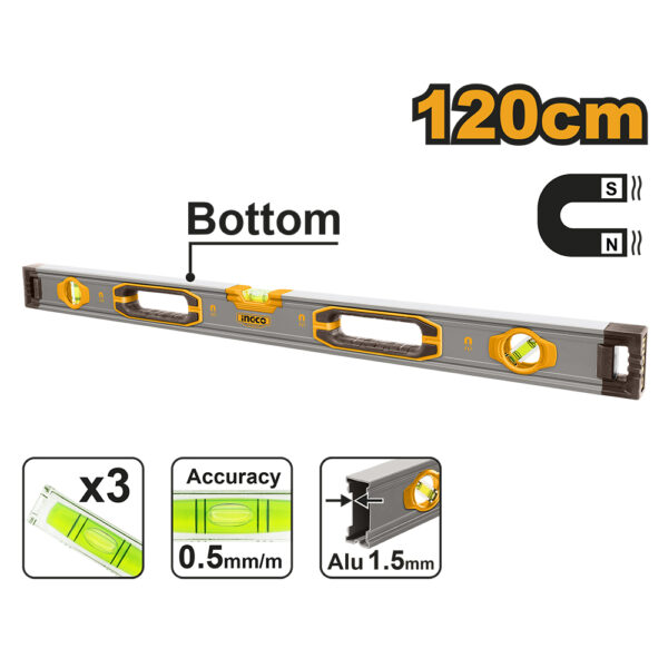 NIVEL DE ALUMINIO MAGNETICO 120 CM.